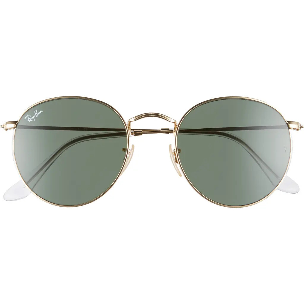 Ray-Ban 53mm Round Sunglasses in Gold/Green Gold at Nordstrom | Nordstrom