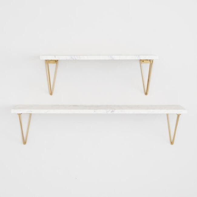 White Marble Mix & Match Wall Shelves | World Market