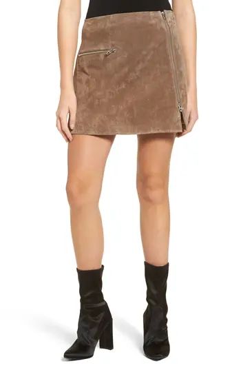Women's Blanknyc Suede Miniskirt, Size 24 - Beige | Nordstrom