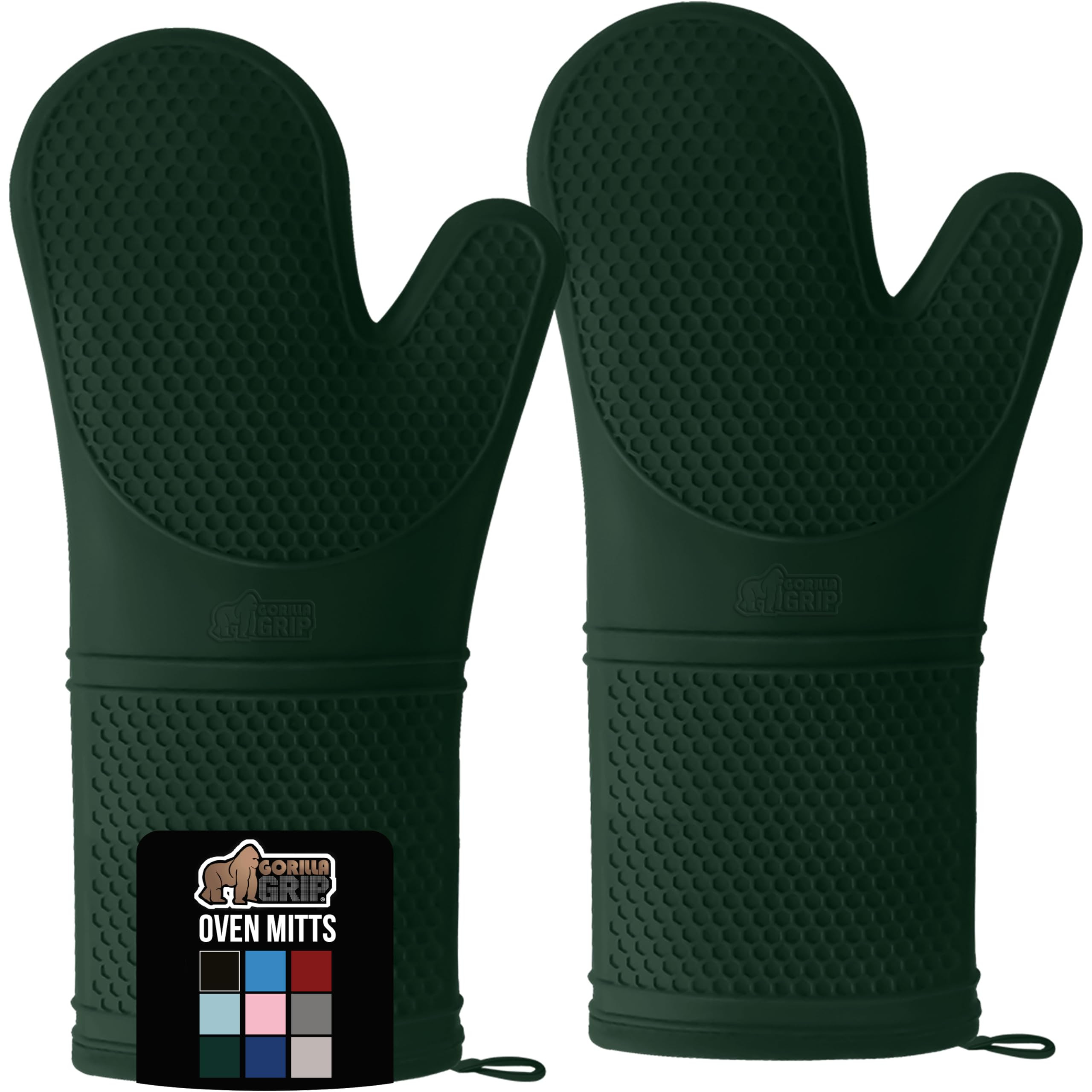 GORILLA GRIP BPA-Free Soft Silicone Oven Mitts, 14.5x8.3, Heat Resistant and Waterproof Cooking G... | Amazon (US)