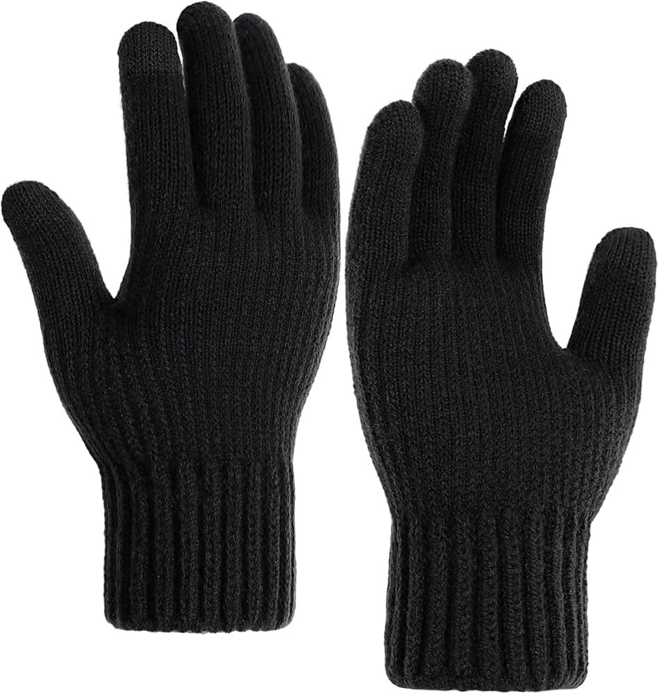 Ymomode Winter Gloves for Men Women - Upgraded Touch Screen Cold Weather Thermal Warm Knit Glove ... | Amazon (US)