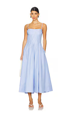 SIMKHAI Kittiya Dress in Harbour Blue Stripe from Revolve.com | Revolve Clothing (Global)