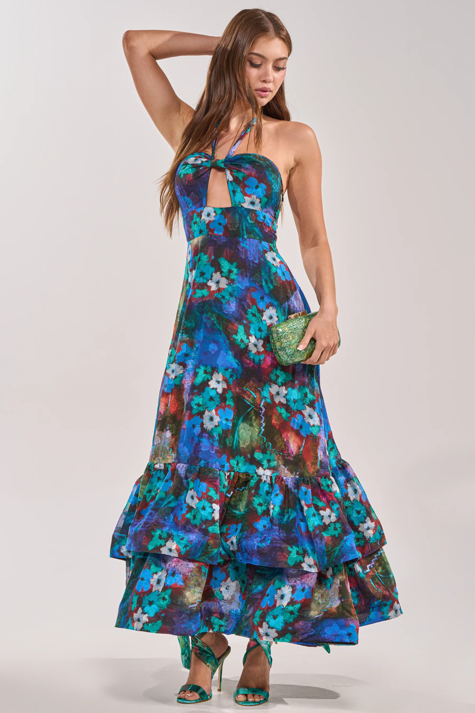 AKIRA Headline Worthy Floral Maxi Dress | Size Large | AKIRA