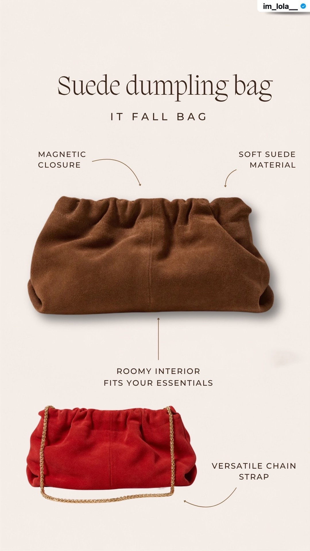 The suede dumpling bag everyone will be carrying this fall ✨

#LTKgrwm #LTKootd #LTKU