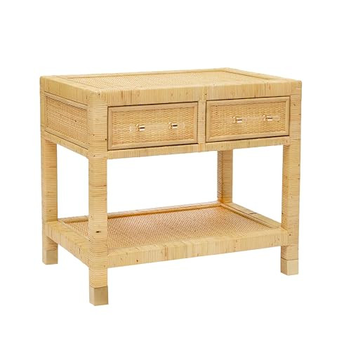 Tov Furniture Amara Natural Rattan Nightstand | Amazon (US)