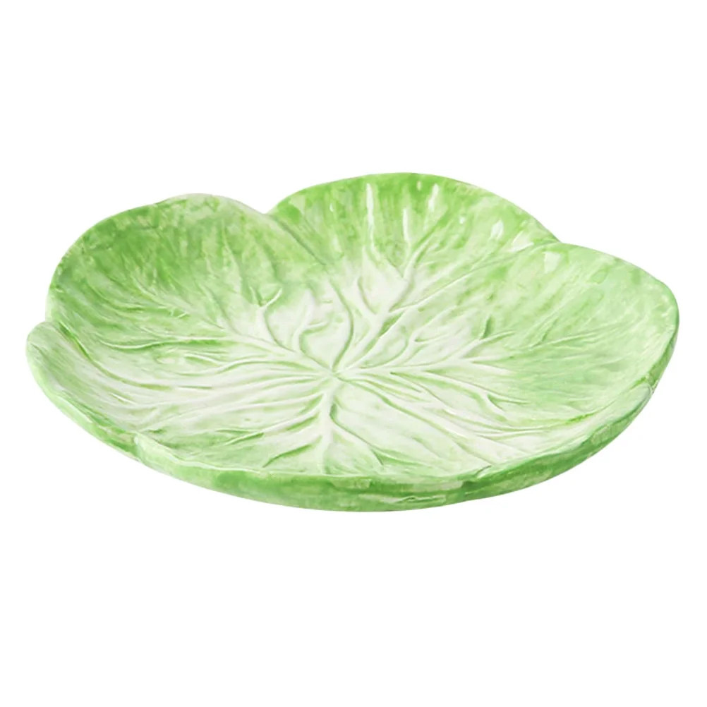 Mersess Large Green Cabbage Ceramic Plate for Vegetables, Serving, Dessert, and Appetizers - Fami... | Walmart (US)