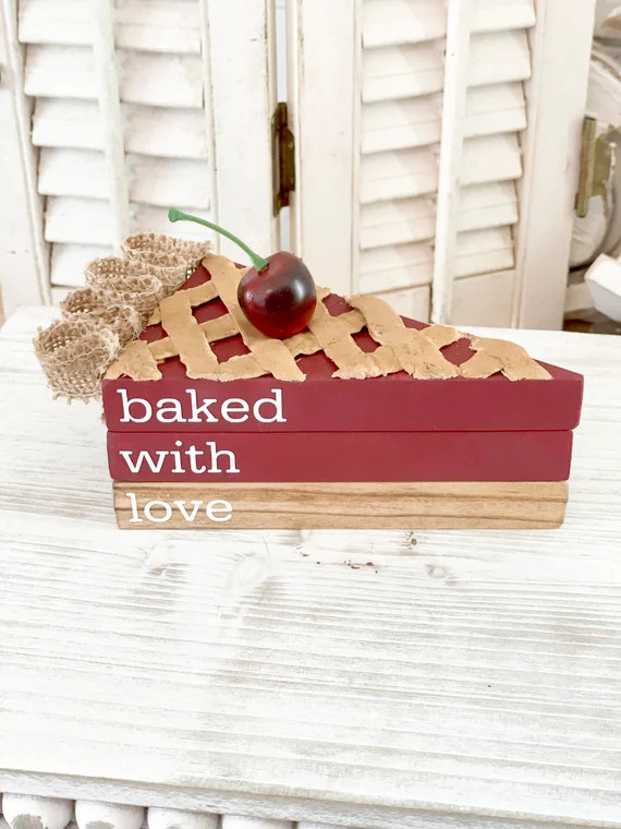 Cherry Pie Cherry Pie Bookstack Summer Bookstack Tiered - Etsy | Etsy (US)