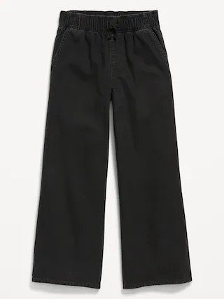 High-Waisted Pull-On Baggy Wide-Leg Denim Pants for Girls | Old Navy (US)