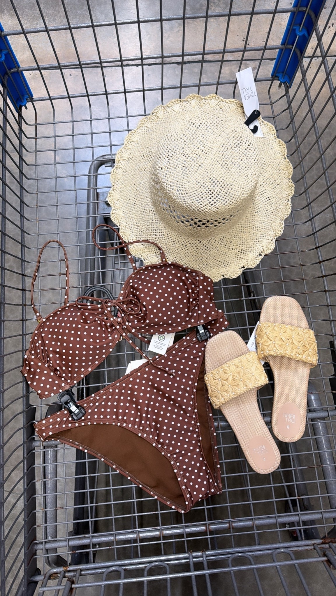 polka dots are having a moment and I’m here for it 🤎☀️

This Walmart swim look looks way more expensive than it is! The cutest chocolate brown polka dot bikini paired with the matching hat and woven slides for the perfect beach or pool day outfit. ✨

Everything is affordable, easy to mix and match, and giving major vacation vibes without the vacation price tag.

#walmartfashion #walmartfinds #walmartswim #swimwearfinds #beachstyle #vacationstyle #summerfashion #affordablefashion #lookforless #pooldayoutfit #beachoutfit #swimstyle #summerfinds #vacaystyle #walmartstyle #fashionfinds #budgetfriendlyfashion #summermusthaves #ltkstyle #ltkfashion