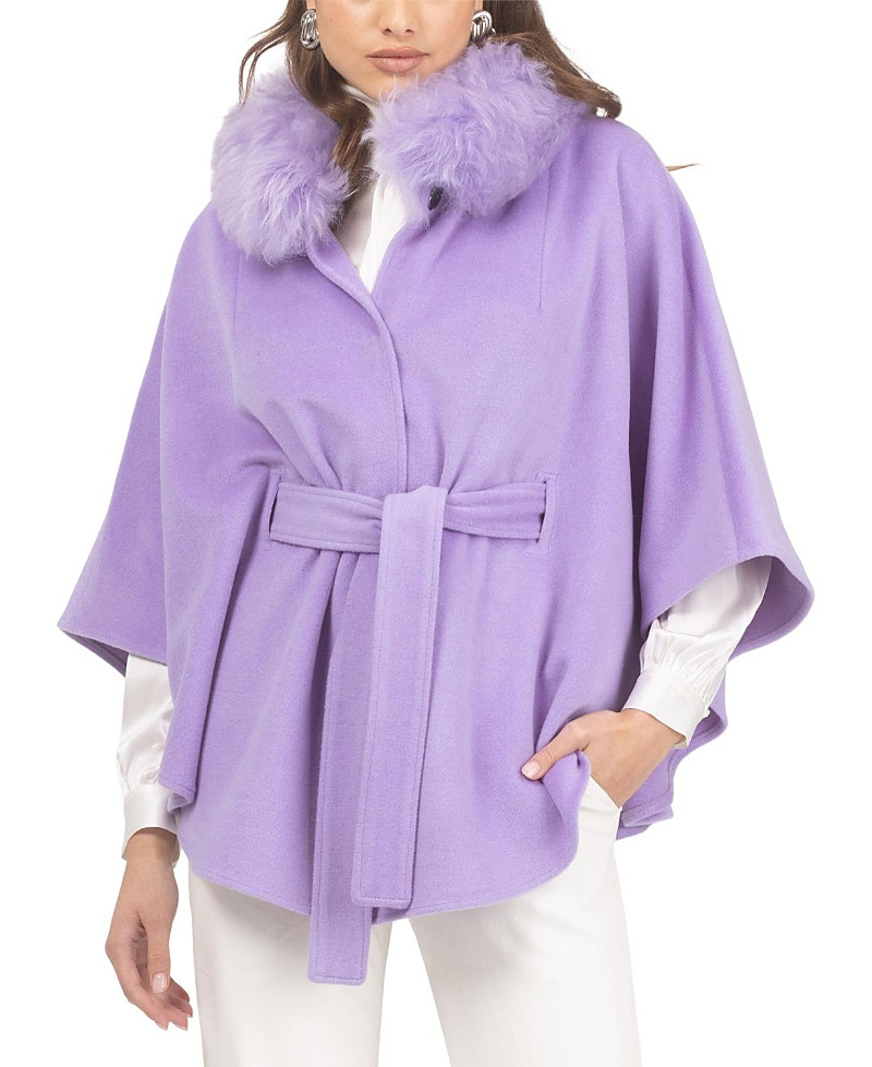 Gorski Select Wool Belted Cape with Select Lamb Collar | Bloomingdale's (US)