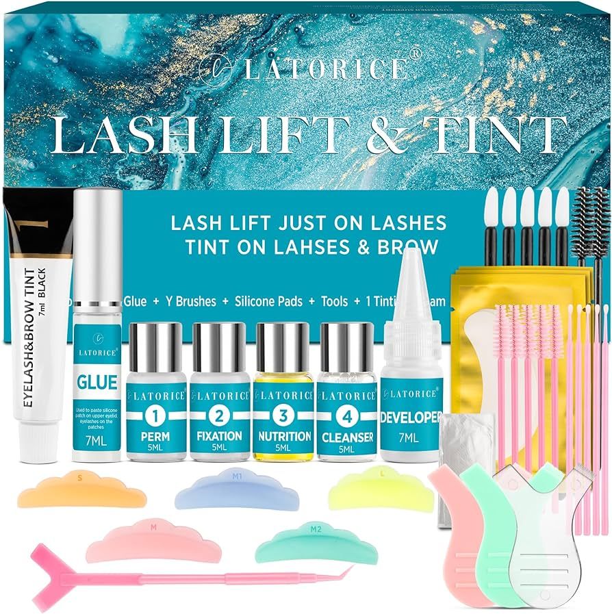 Lash Lift kit Brow Lamination: Professional Eyelash Perm Kit - Black Eyelash Eyebrow Curling Set | Amazon (US)