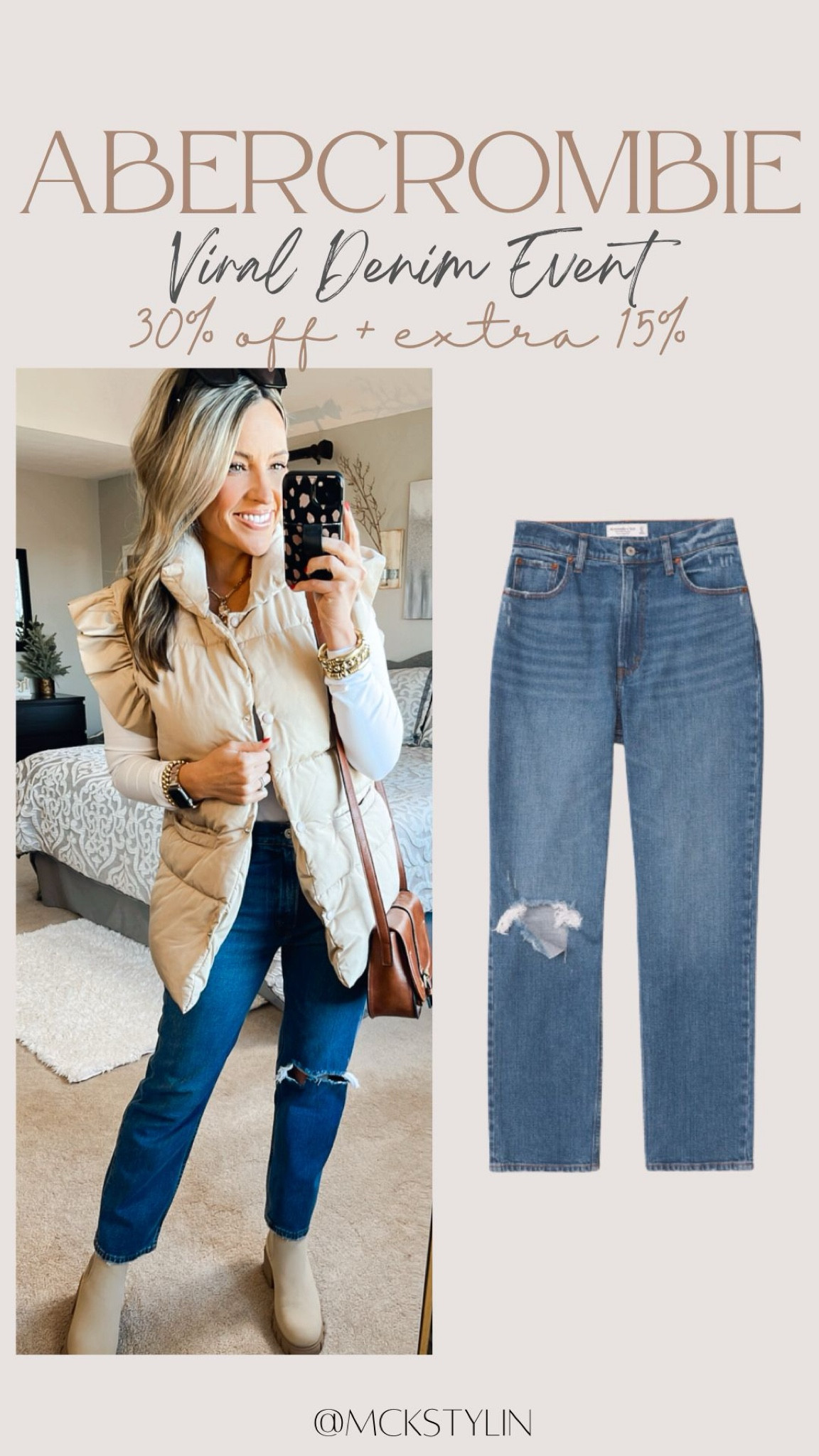Abercrombie vital denim sale is here! 30% off is huge! PLUS an additional 15% off when you copy the promo code here in the LTK app. I wear my true size 26


#LTKStyleTip #LTKMostLoved #LTKSaleAlert