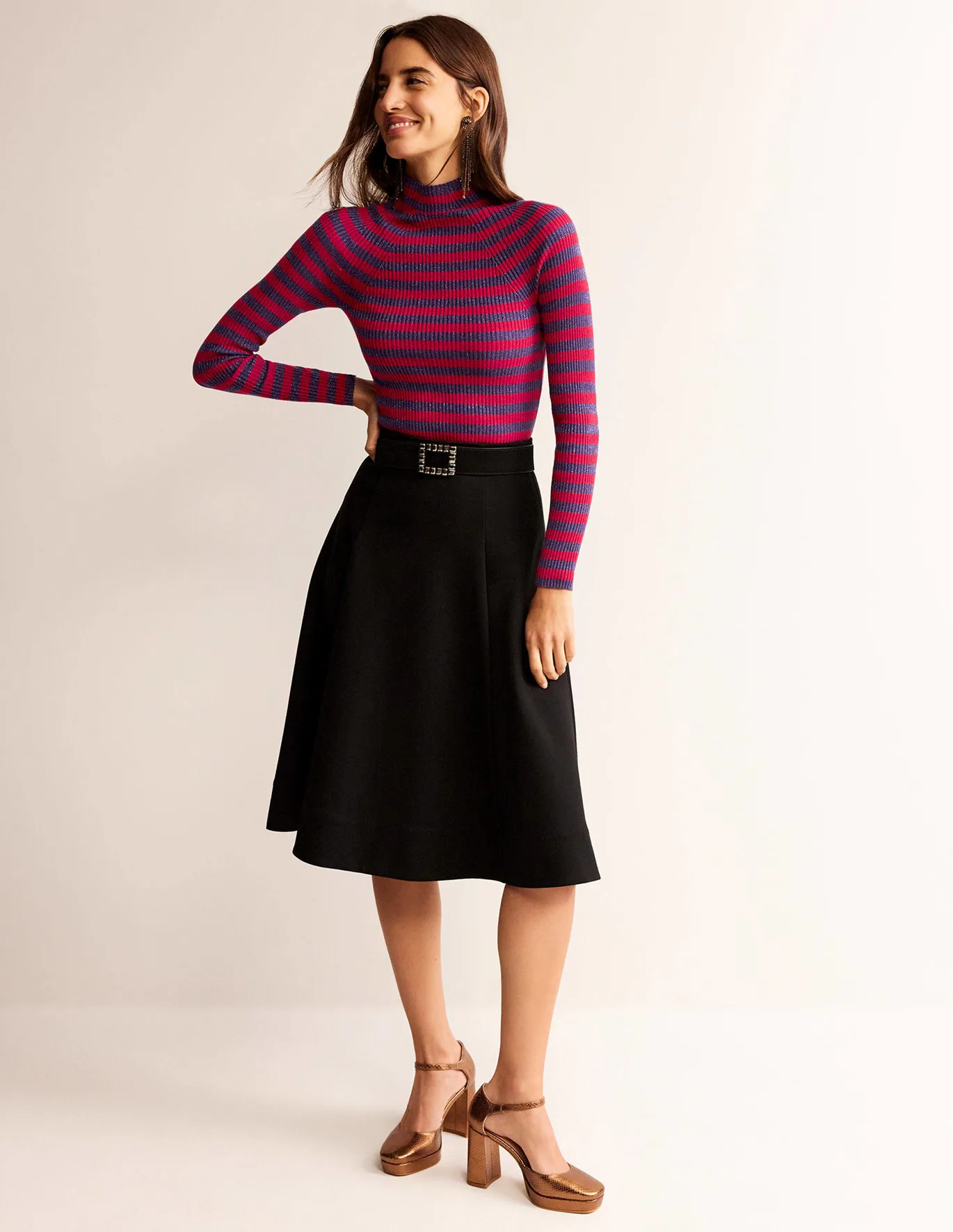 Ribbed Funnel Neck Sweater | Boden (US)