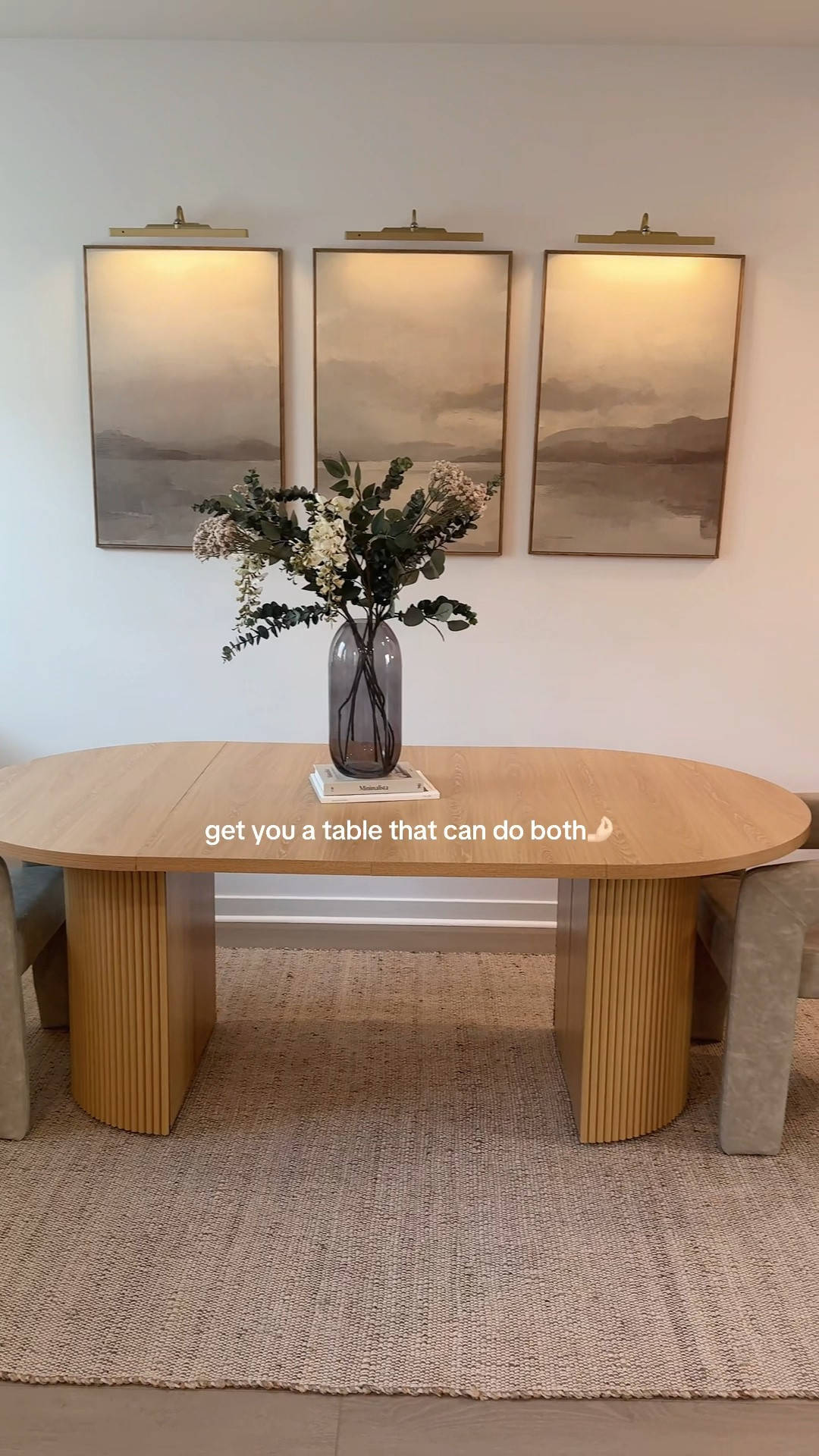 my dining room is coming together! This dining room table is so great because it can stay small and round that fits 4, or extend to fit 6-8 people🤩 
#diningroom #diningtable #wooddiningtable #table #neutralhome #neutralhomedecor

#LTKHome