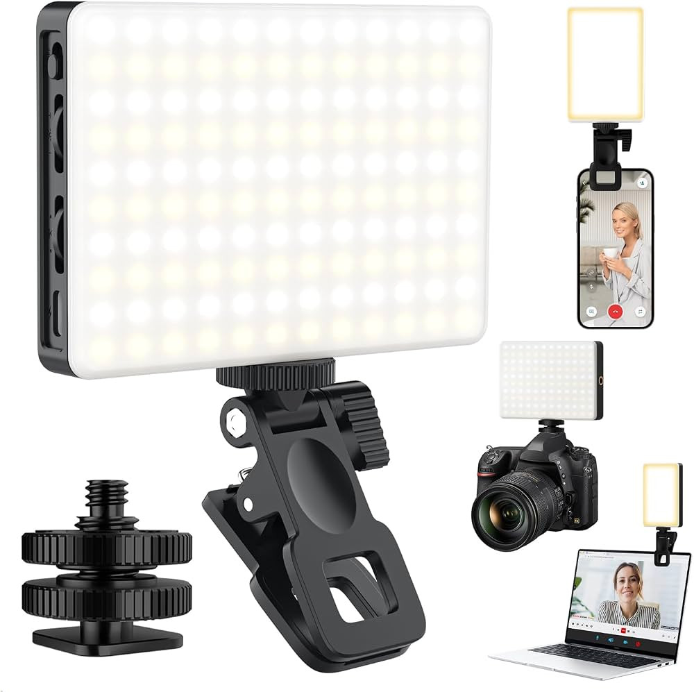120 LED Selfie Light for iPhone, Portable Phone Light with Clip & Camera Tripod Adapter - 5000mAh... | Amazon (US)