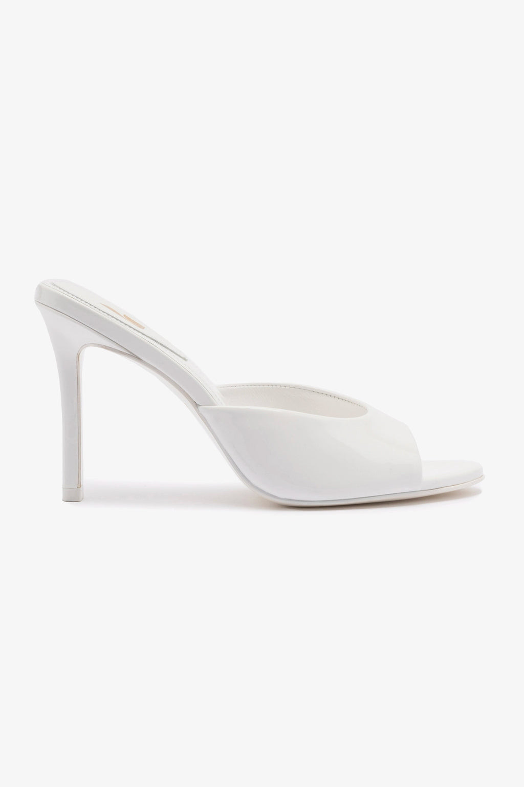 Jasmine Hi Mule In White Leather | Larroude