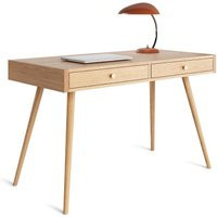 Oak Office Desk With Two Solid Oak Drawers, Mid Century Modern, Study Desk, Writing Table, Bureau, Small | Etsy (US)