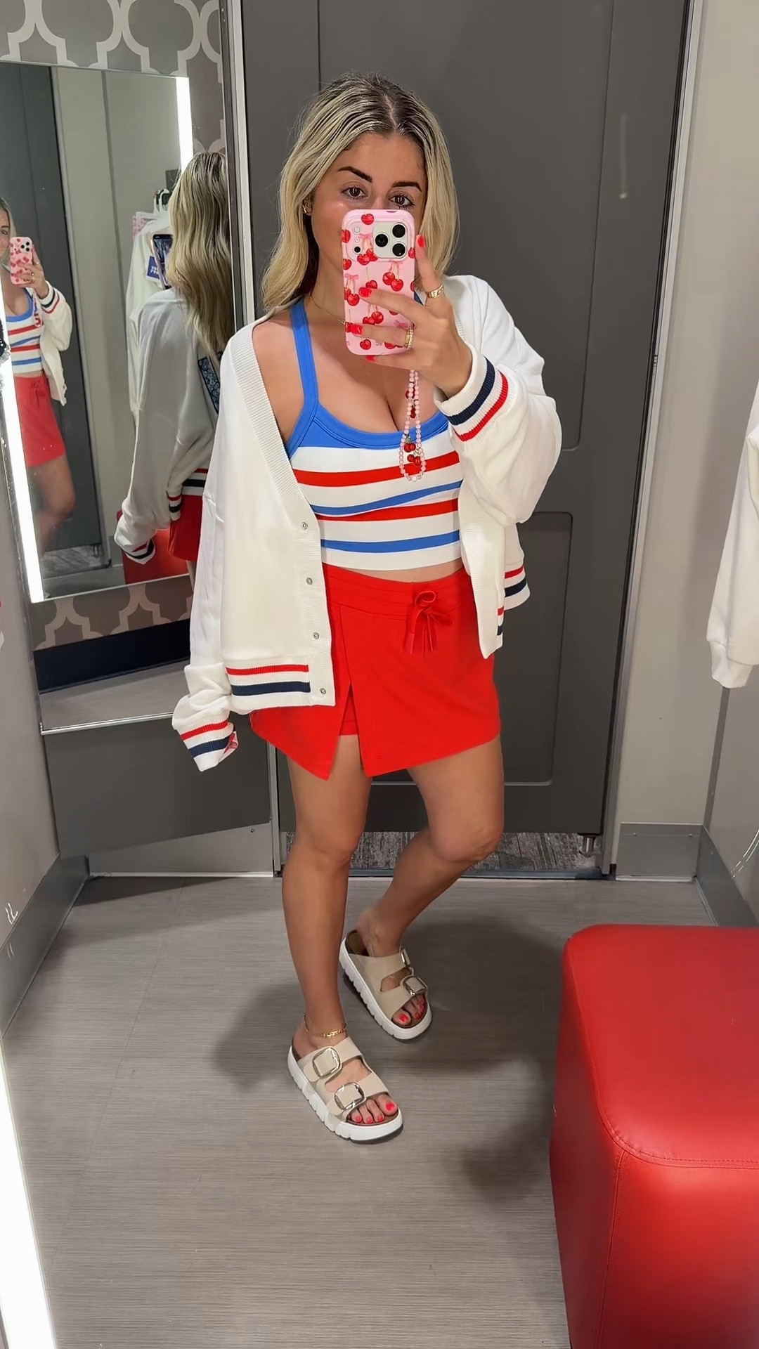 New Target red, white and blue finds!
Size small
Sandals tts
4th of July + Memorial Day 
@Target 