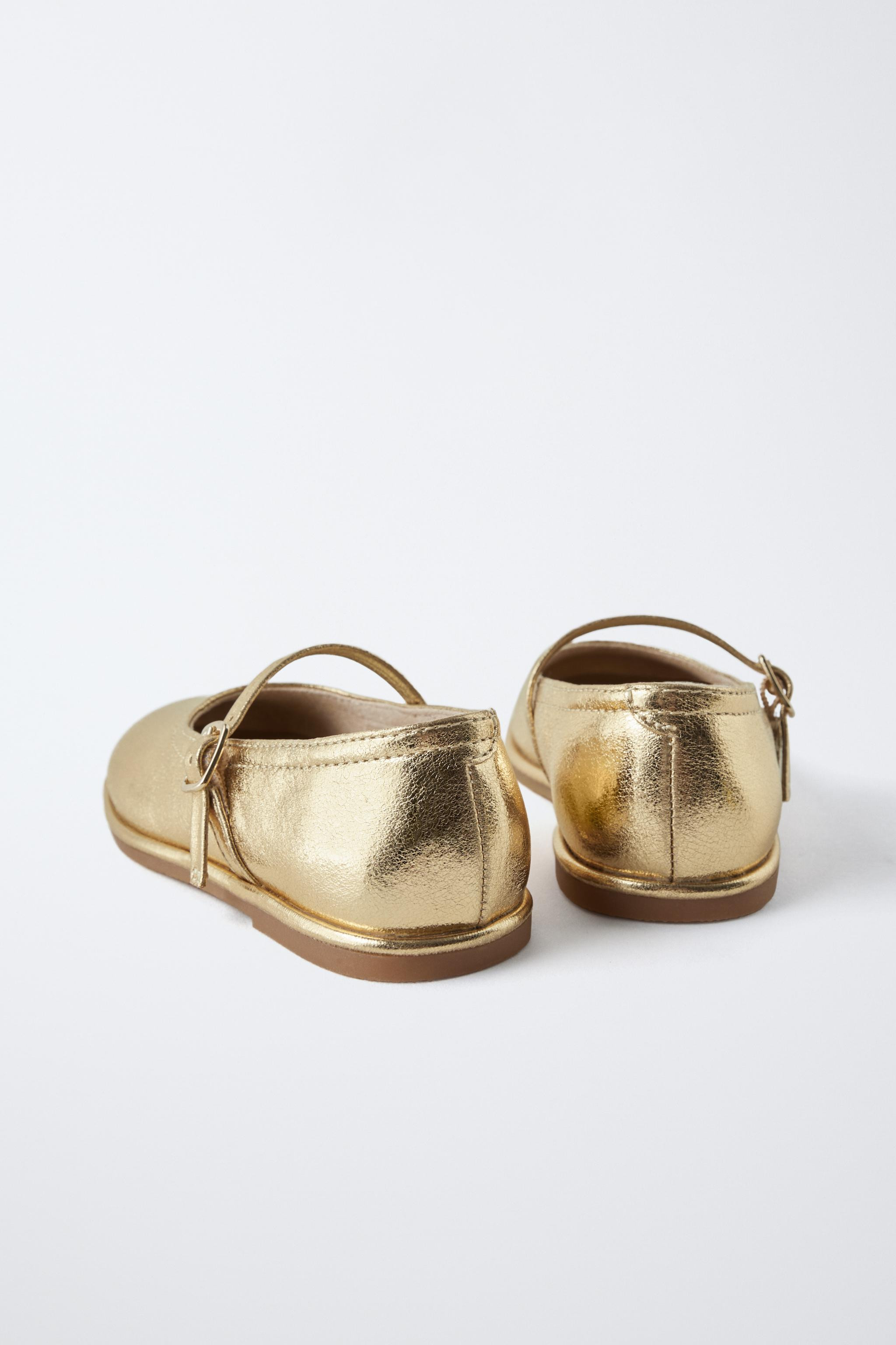 METALLIC BALLET FLATS | Zara US