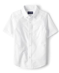 Boys Uniform Short Sleeve Oxford Button Down Shirt | The Children's Place  - WHITE | The Children's Place