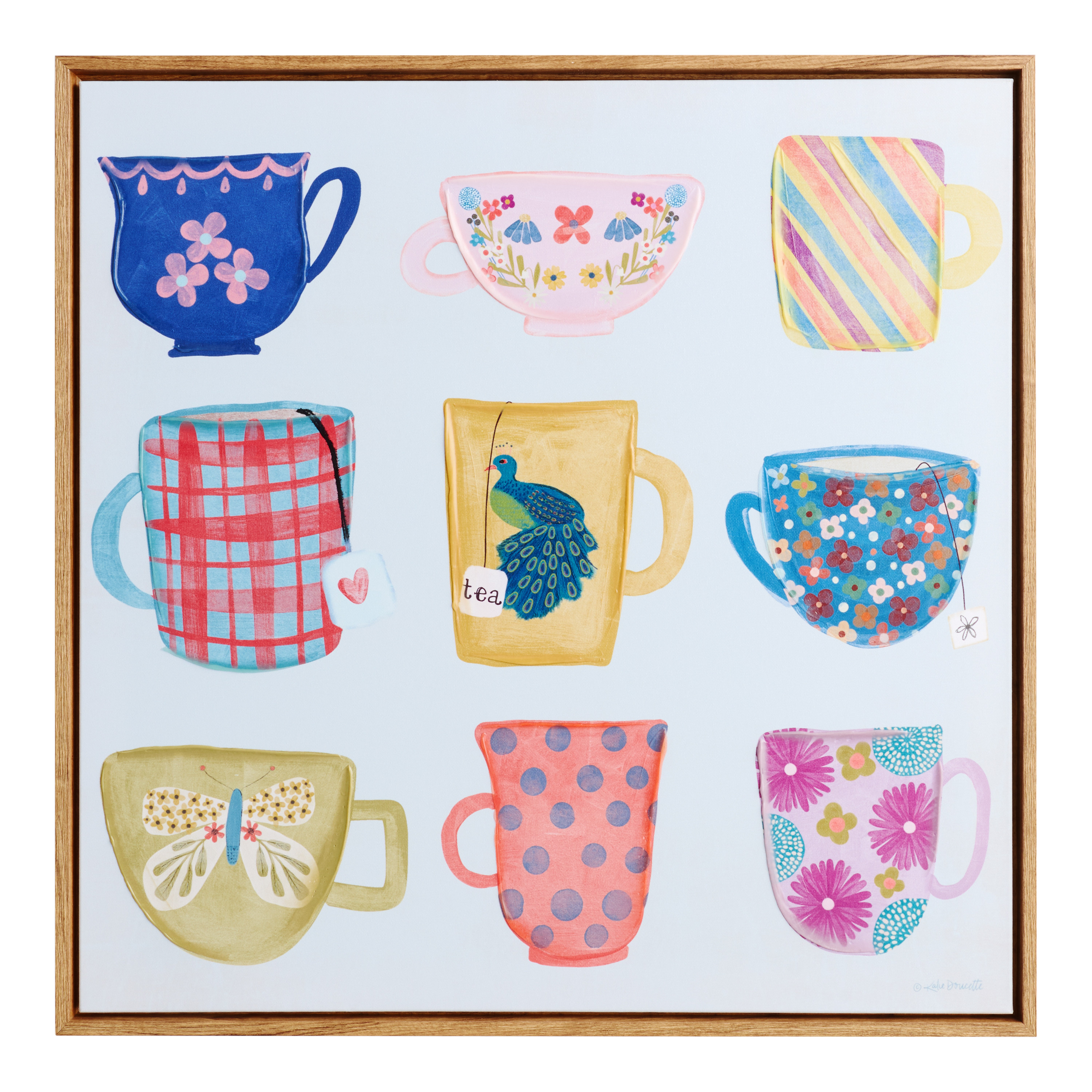 Tea Cups by Katie Doucette Framed Canvas Wall Art | World Market