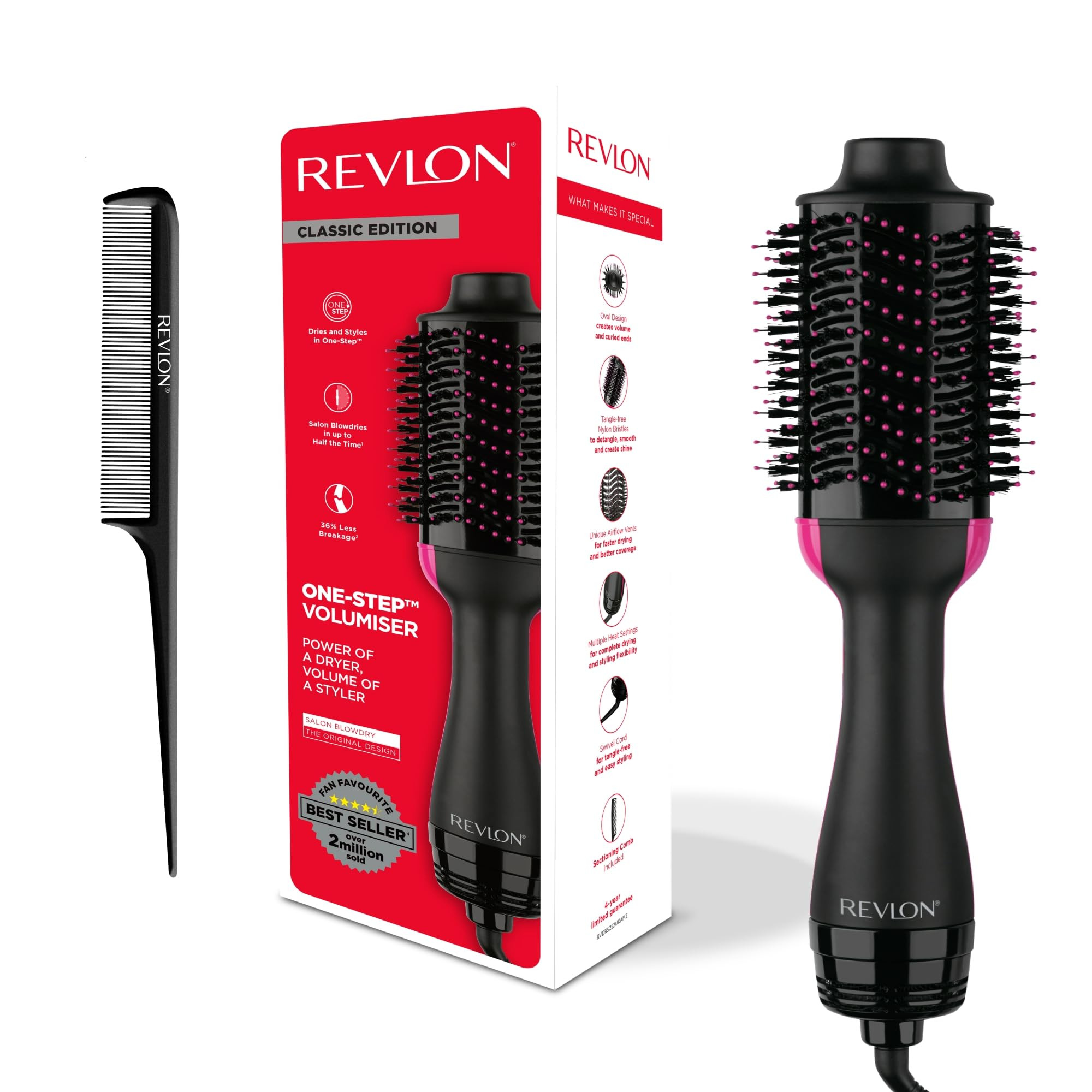 Revlon RVDR5222 Salon One-StepTM Haartrockner und Volumiser mit Kamm zum Abteilen | Amazon (DE)