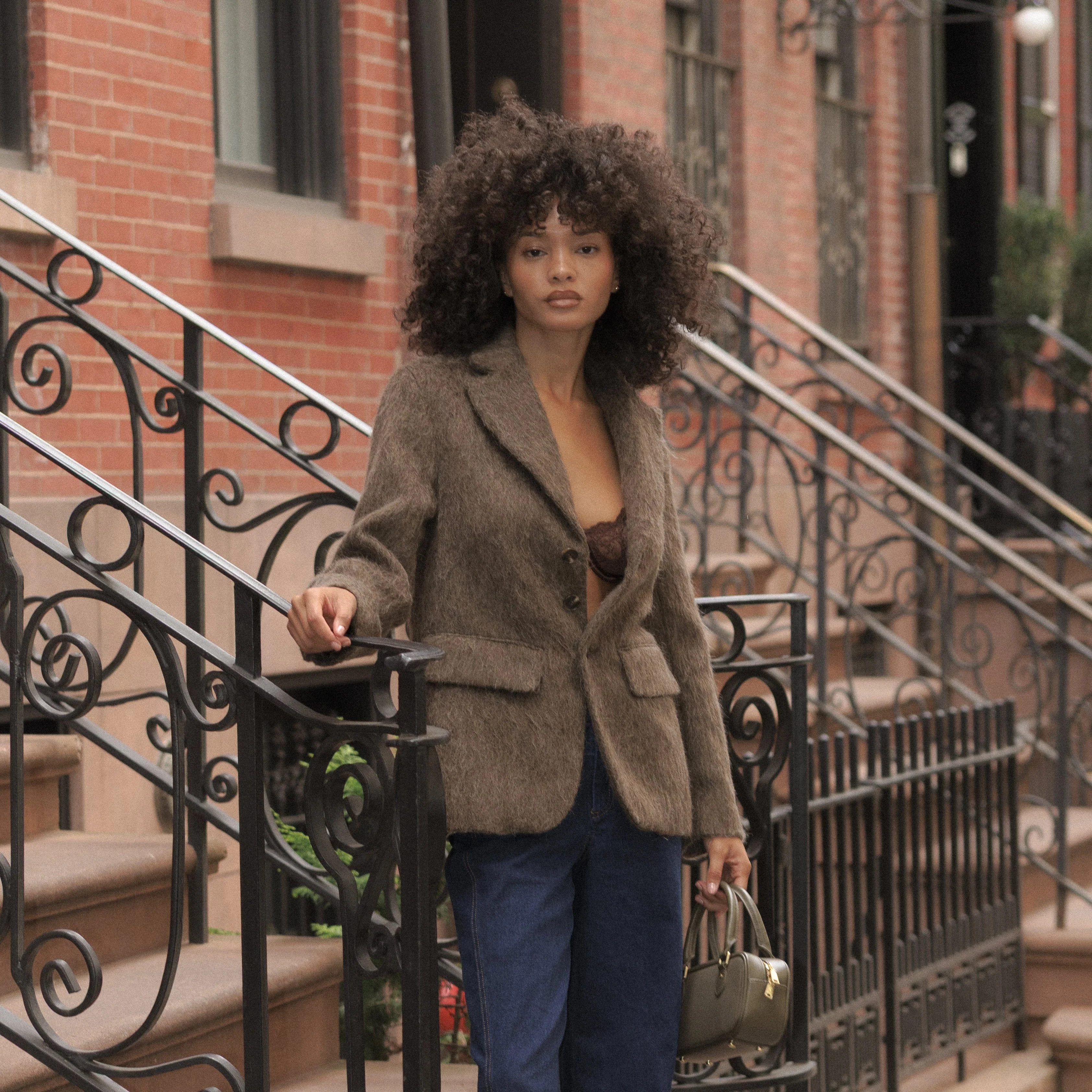 Oversized Wool Blend Blazer - Mink | Lounge (UK)