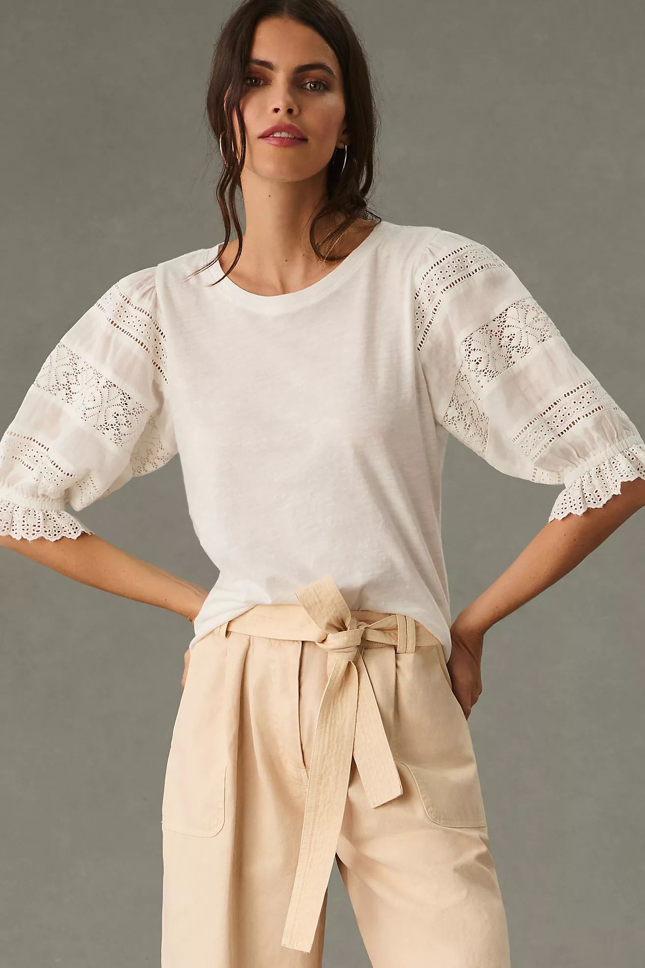 By Anthropologie Lace Applique Tee | Anthropologie (US)