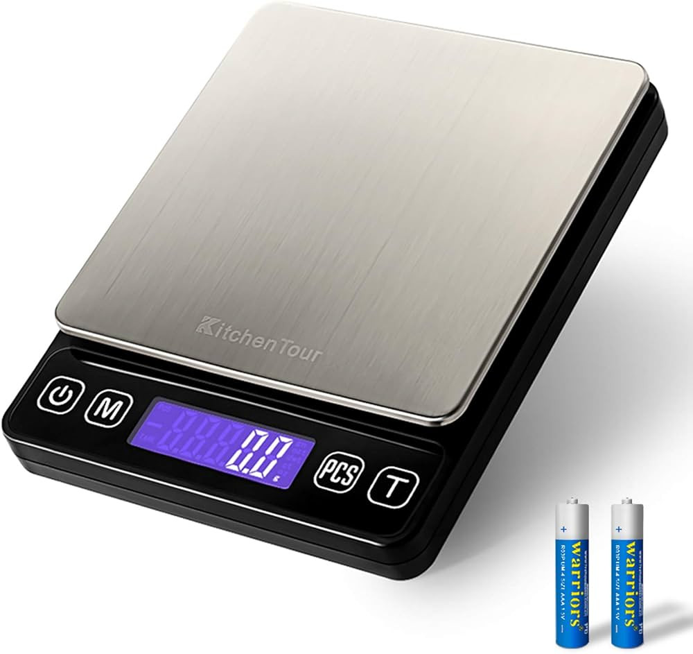KitchenTour Digital Kitchen Scale - 3000g/0.1g High Accuracy Precision Multifunction Food Meat Sc... | Amazon (US)