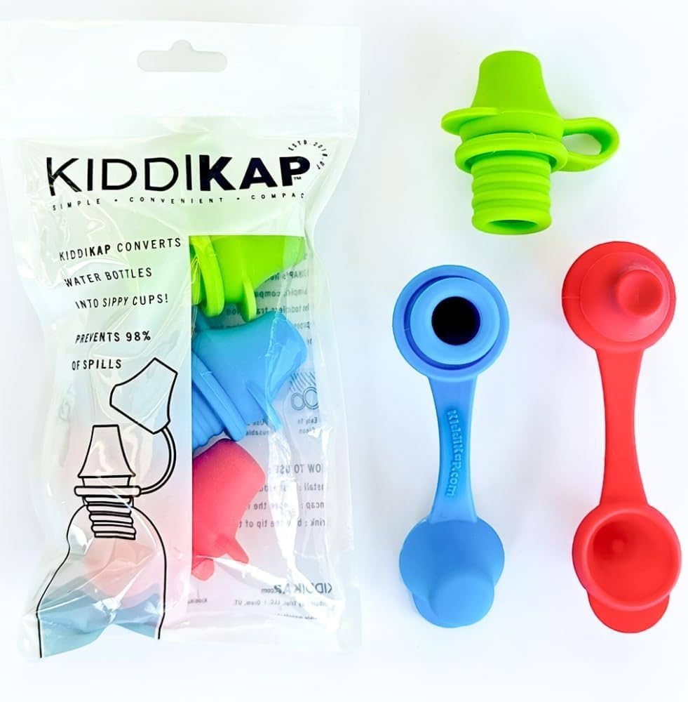 No Spill Silicone Bottle Topper Spout - 3 Pack Bundle (Red, Blue, Green) - BPA Free - 7mm Slit | Amazon (US)