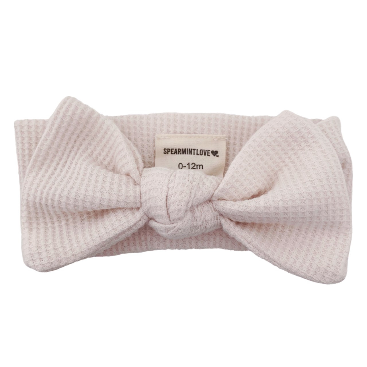 Organic Waffle Knot Bow, Snow | SpearmintLOVE