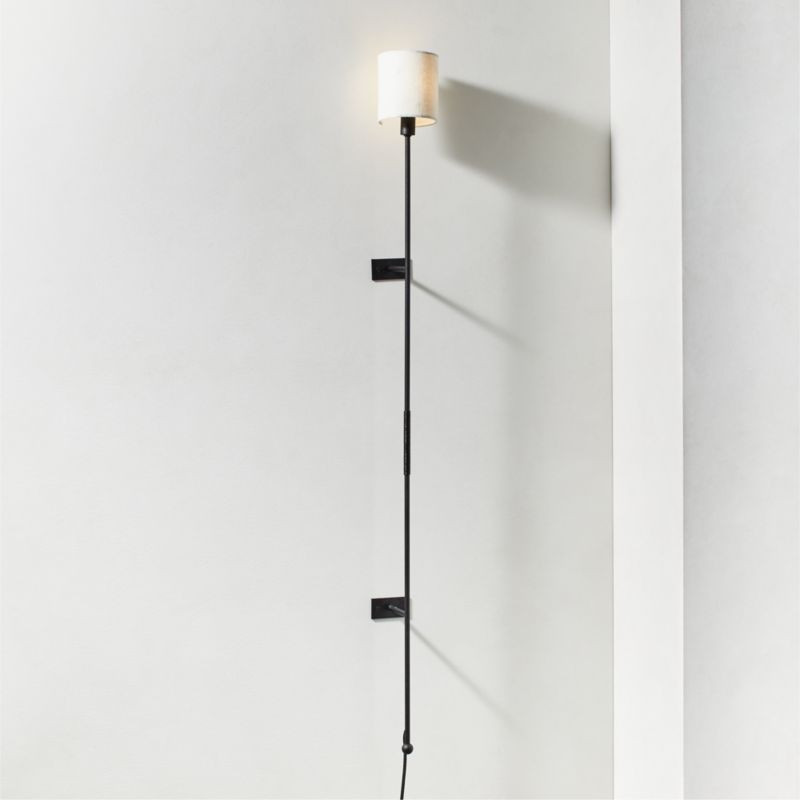 Leggero Black Pole Plug-In Wall Sconce + Reviews | CB2 | CB2