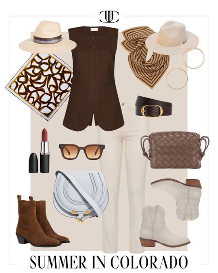 Two things I love….dressing for a theme and cool summer nights out west. It was fun to pull a chic western look together and now I’m dreaming of being in Colorado.  

Linen vest, white denim, cowboy boots, crossbody purse, hat, western hat, cowboy hat, belt, travel outfit, rodeo outfit, summer outfit, scarf, silk scarf 

#LTKover40 #LTKstyletip #LTKshoecrush