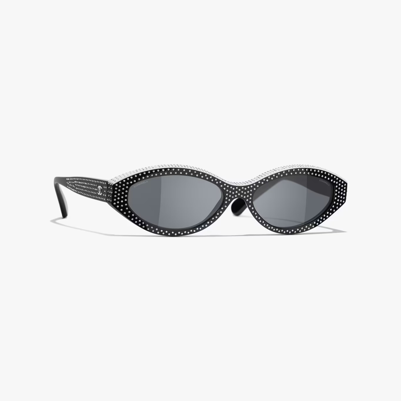 Sunglasses: Oval Sunglasses, acetate & strass — Fashion | CHANEL | Chanel, Inc. (US)
