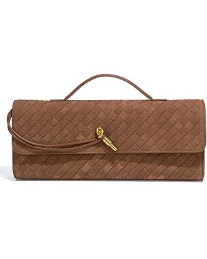 Suede Woven Evening Clutch Purses Women Crossbody Shoulder Hobo Handbag | Amazon (US)