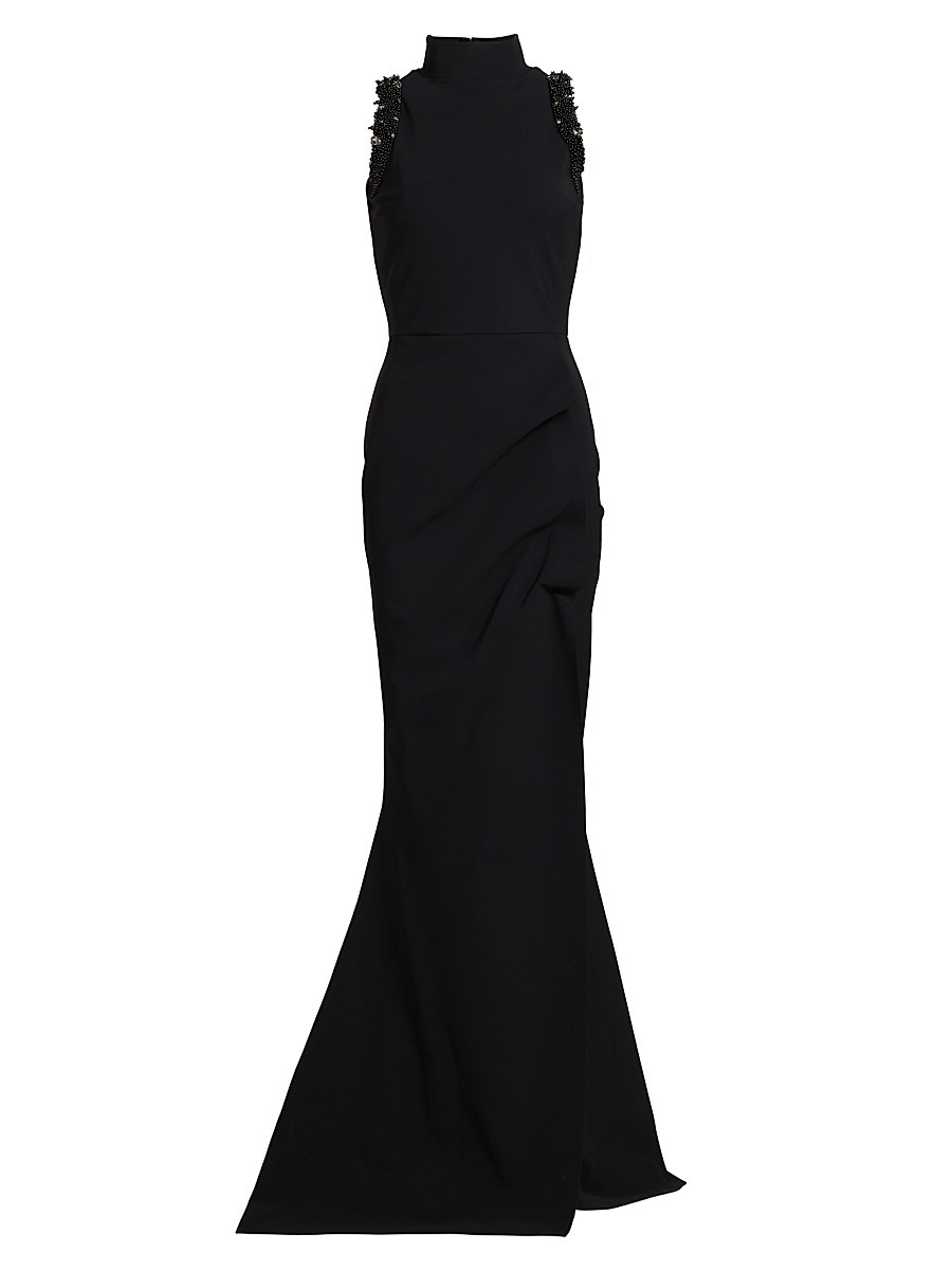 Women's Siman Beaded Jersey Gown - Black - Size 18 | Saks Fifth Avenue