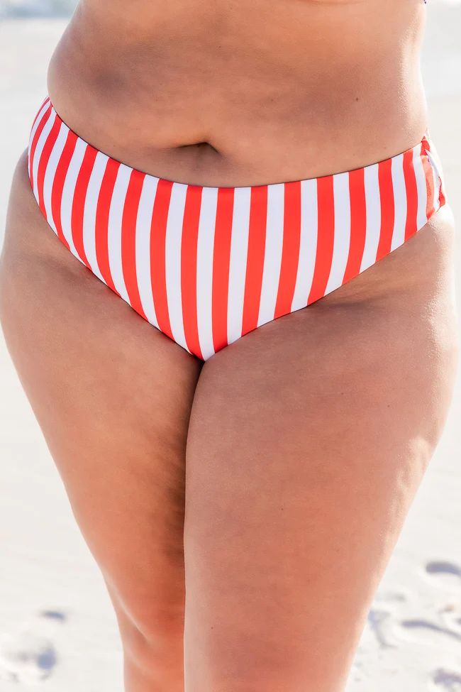 Bayshore Drive Red/White Stripe Bikini Bottoms | Pink Lily