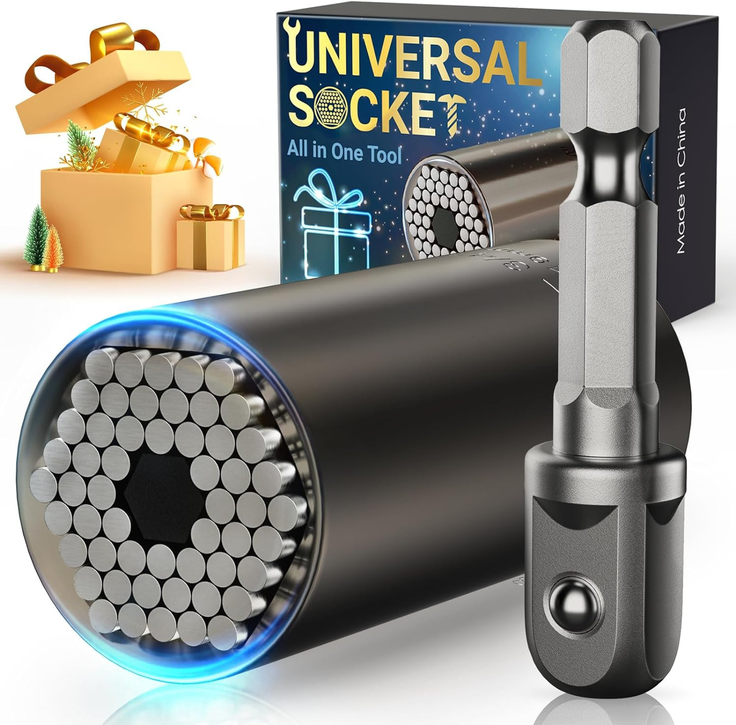 Super Universal Socket Gifts for Men - Tools Christmas Stocking Stuffers for Adults Grip Socket S... | Amazon (US)