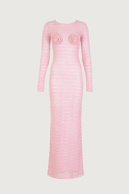 Rosette Crochet Dress (Pink) | SAME