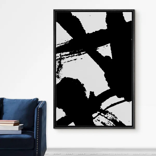 " Dark Intersecting Paint Strokes " on Canvas | Wayfair North America