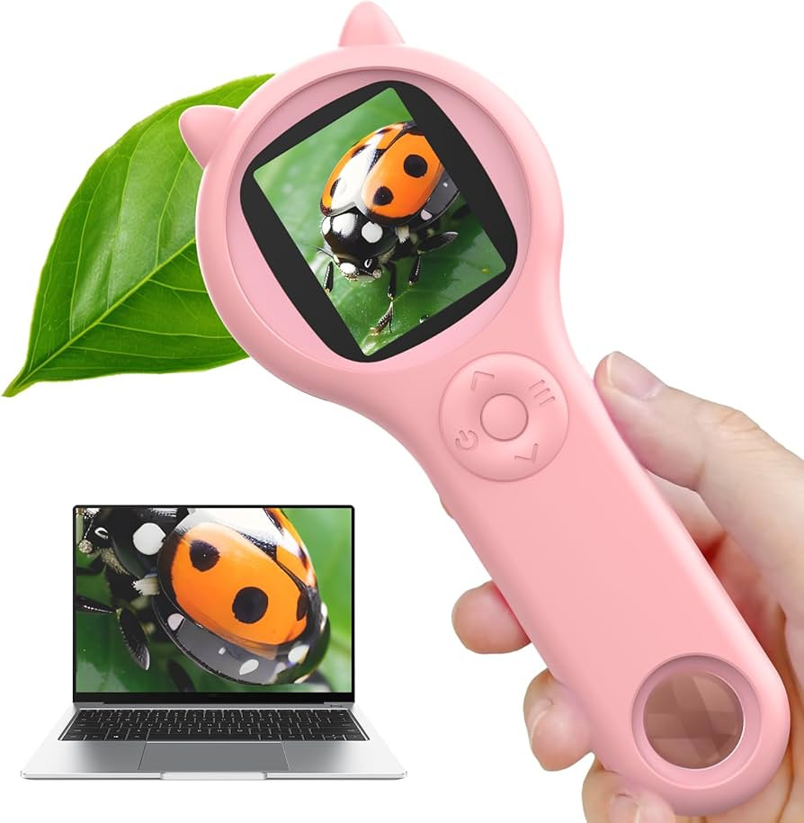 Microscope for Kids - Portable Handheld Magnifying Glass for Kids - Mini Digital Microscope for K... | Amazon (US)