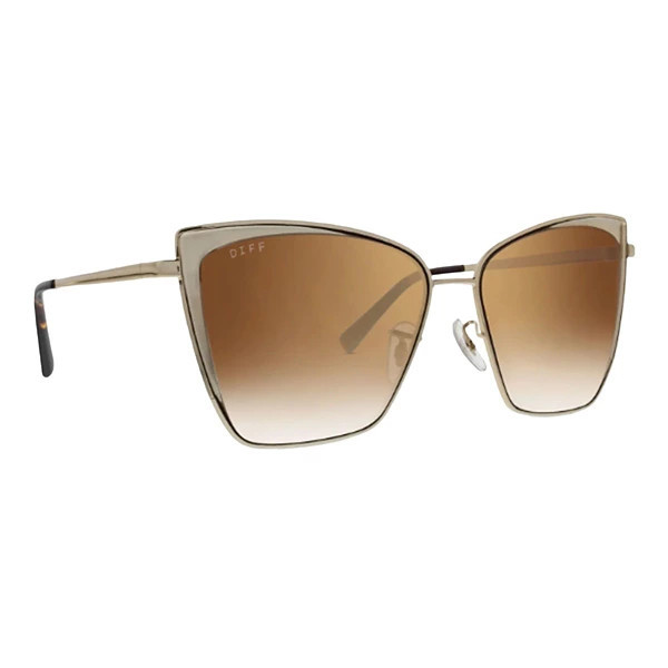 Women's DIFF EYEWEAR Becky Sunglasses Gold Flash/Brown Gradient | Scheels Sports