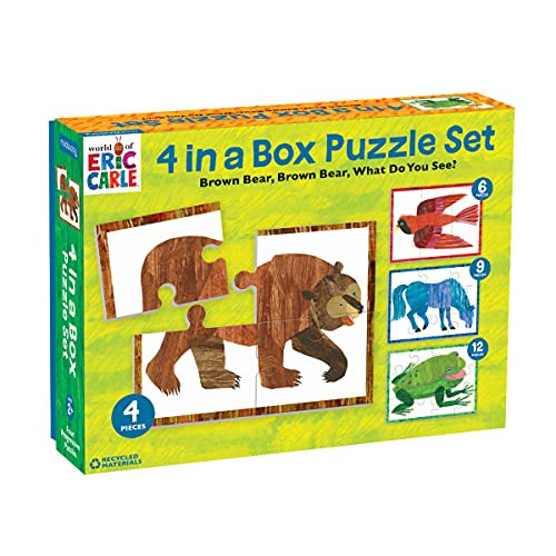 Mudpuppy World of Eric Carle Brown Bear 4-in-A-Box Puzzles, Ages 2-5, Each Measures 6”x8 - Chunky Pu | Amazon (US)