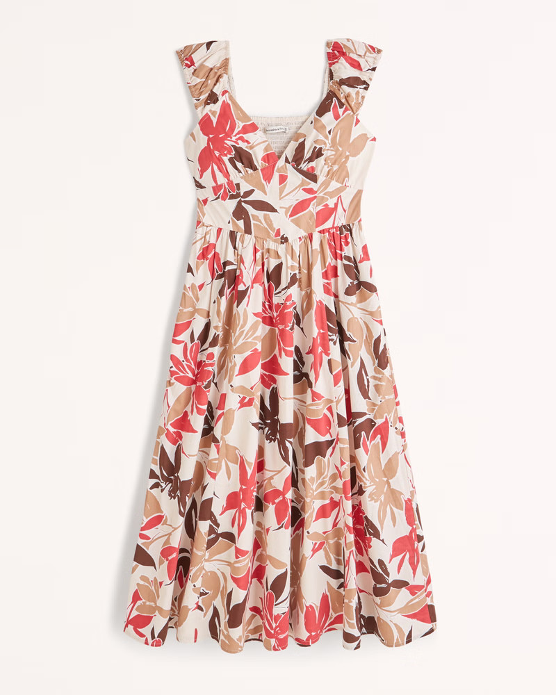 Cap Sleeve Corset Midi Dress | Abercrombie & Fitch (US)