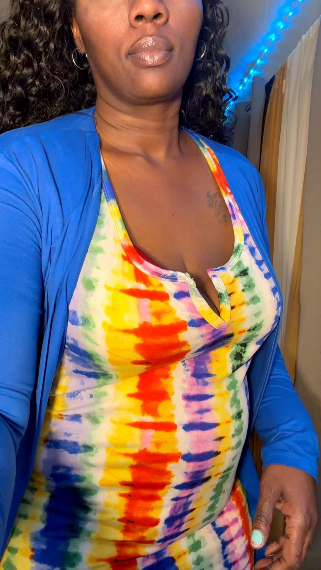 Colorful vibes with a royal blue touch 💙 Loving this multi-color dress layered with a royal blue duster for an easy standout look. Linked on my LTK!

#LTKootd #LTKOver40 #LTKPlusSize