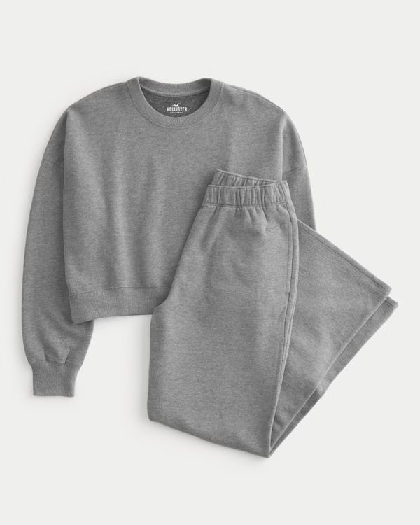 Sweatshirt & Wide-Leg Sweatpants Bundle | Hollister (US)