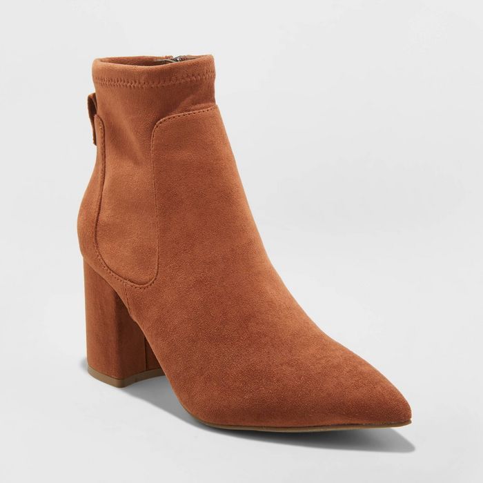 Women's Cornelia Microsuede Pointed Sock Bootie - A New Day™ | Target