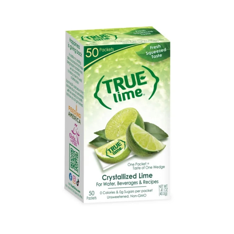 True Lime Crystallized Water Enhancer Powder, 0 Calorie Lime Flavor, 1.41 oz., 50 Count Packets | Walmart (US)