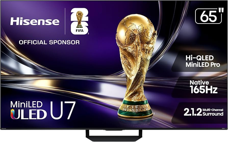 Hisense 65" U7 Mini-LED ULED 4K UHD Best Premium Gaming Smart Google TV (65U7SG, 2026 NEW) - Hi-Q... | Amazon (US)