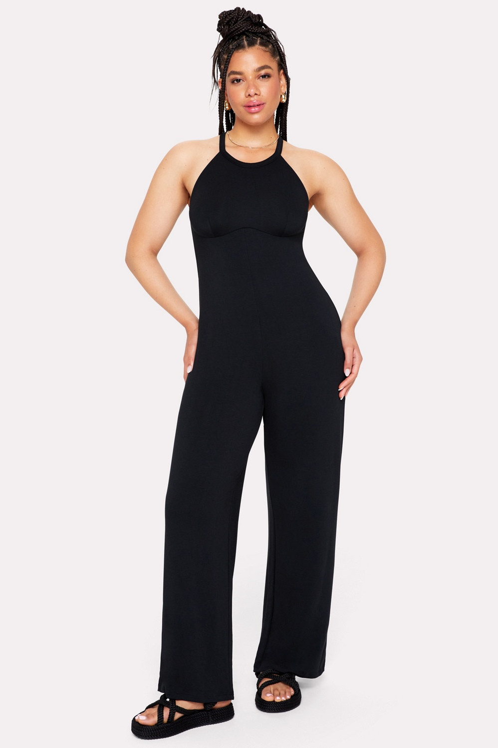 Smooth As Hell Mock Neck Halter Jumpsuit | Fabletics - North America